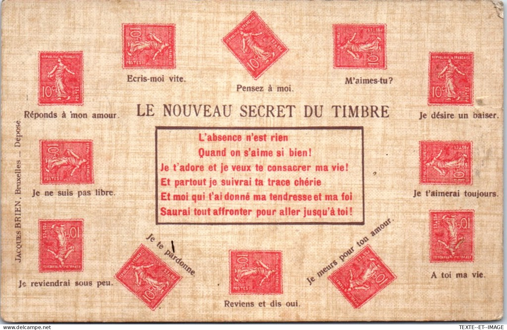 THEMES - LANGUAGE DU TIMBRE -  Carte Postale Ancienne [78639] - Briefmarken (Abbildungen)