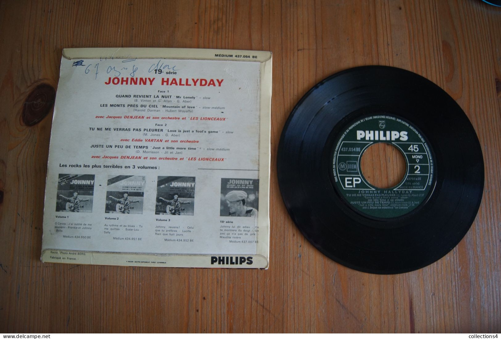 JOHNNY HALLYDAY QUAND REVIENT LA NUIT   EP 1965 VARIANTE - 45 G - Maxi-Single