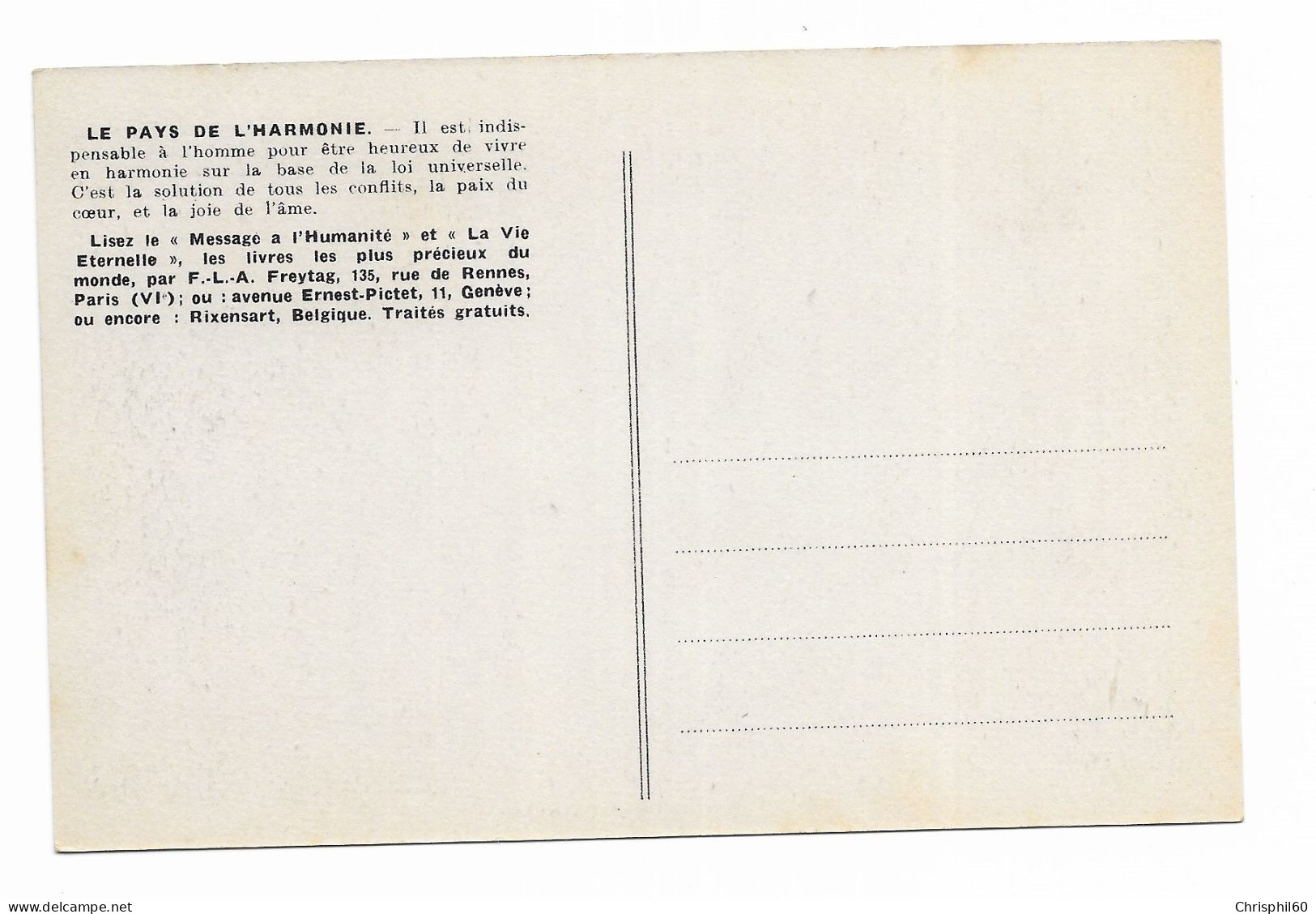 CPA - L'harmonie Du Royaume - Le Pays De L'harmonie - Château De Cartigny En Suisse?- - Other & Unclassified