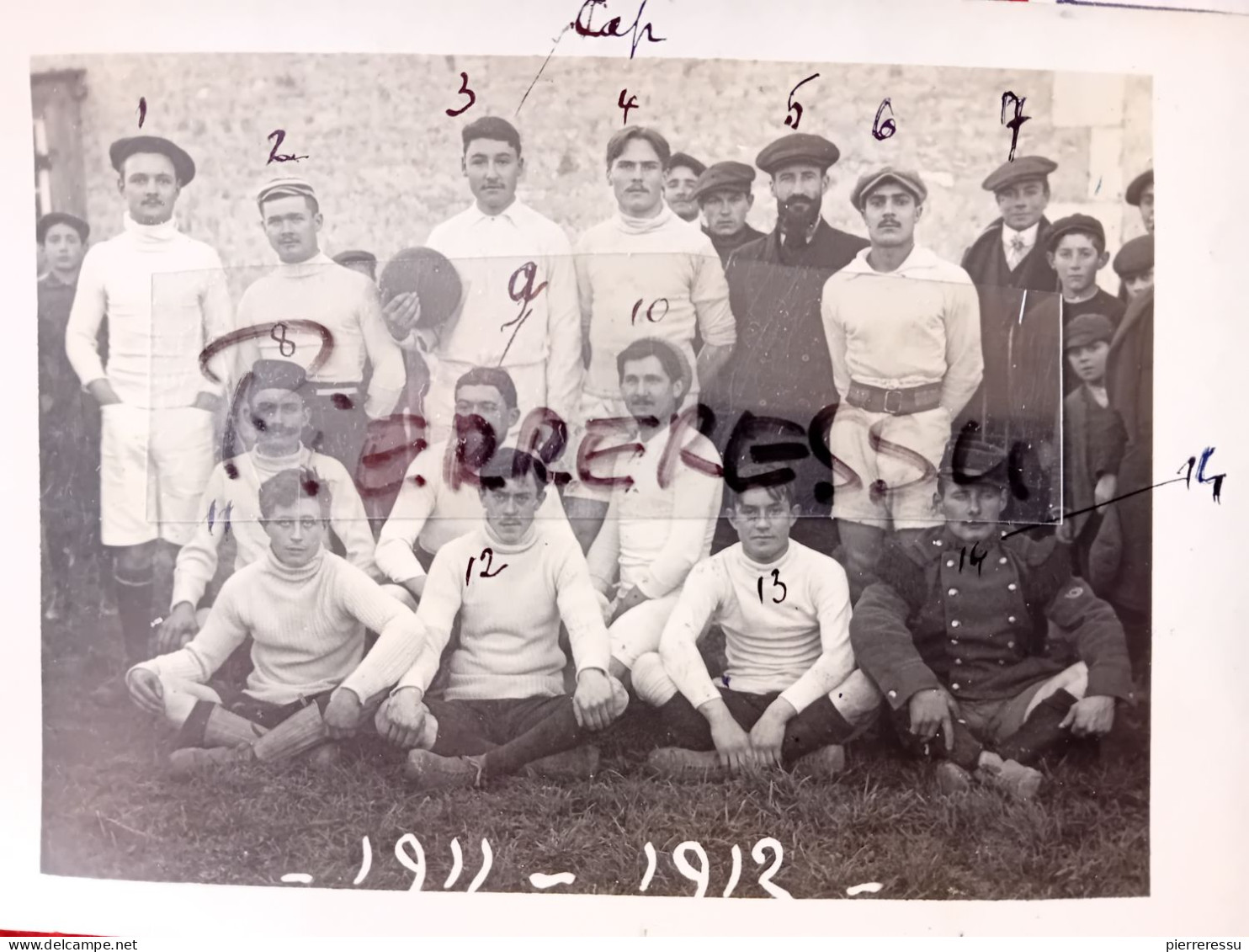 JARNAC 1911 FOOTBALL UNION SPORTIVE JARNACAISE VIAUD FONTENELLE DARDENNE BALLET AMIOT GADRAS BALLET VIGEOLAS CARTE PHOTO - Football