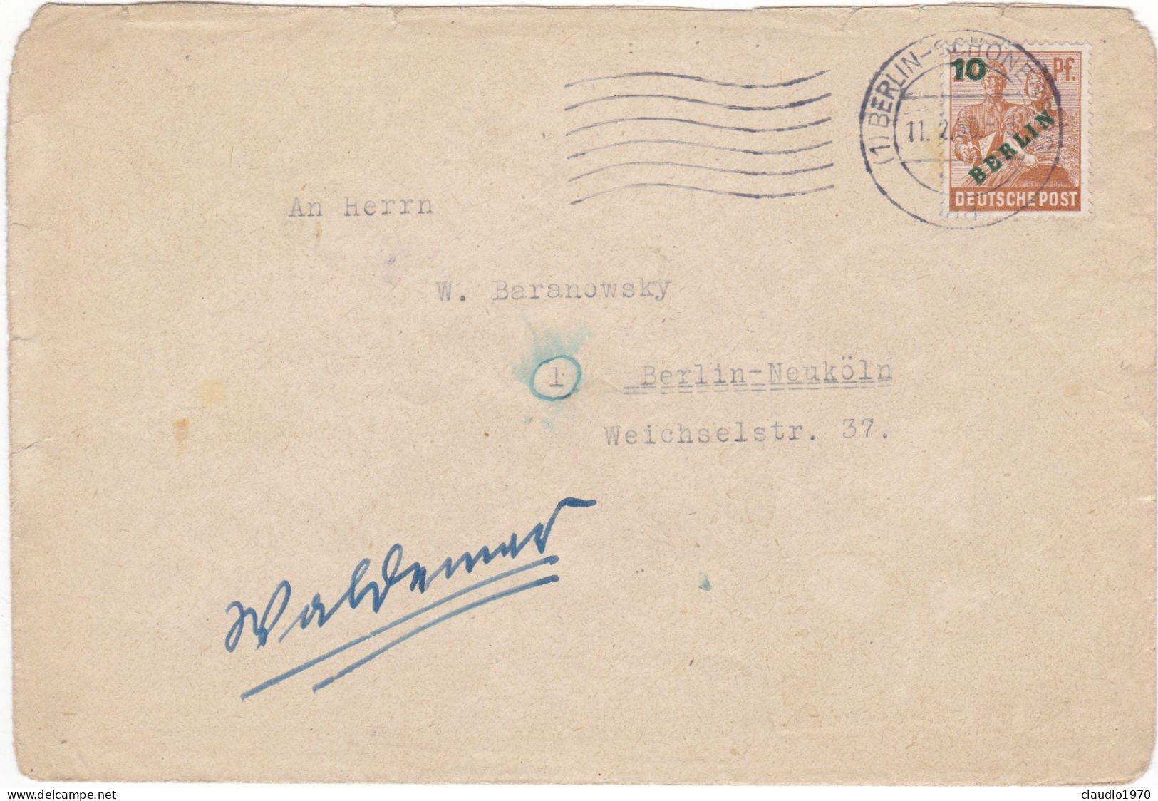 GERMANIA - BUSTA  - STORIA POSTALE  - VIAGGIATA - 1950 - Otros & Sin Clasificación