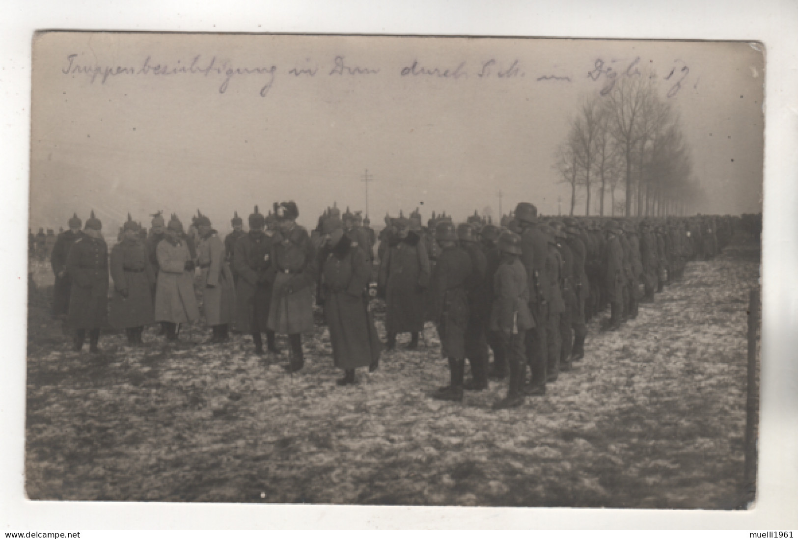 +5149, FOTO-AK, WK I,  Frankreich > [55] Meuse, Dun-sur-Meuse, Truppenbesichtigung - Weltkrieg 1914-18