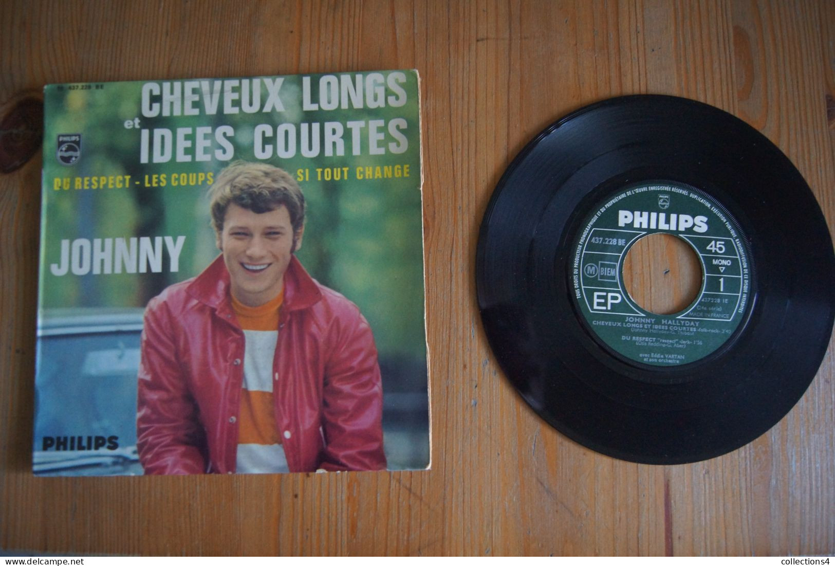 JOHNNY HALLYDAY CHEVEUX LONGS ET IDEES COUTES    EP 1966 VARIANTE - 45 Rpm - Maxi-Singles