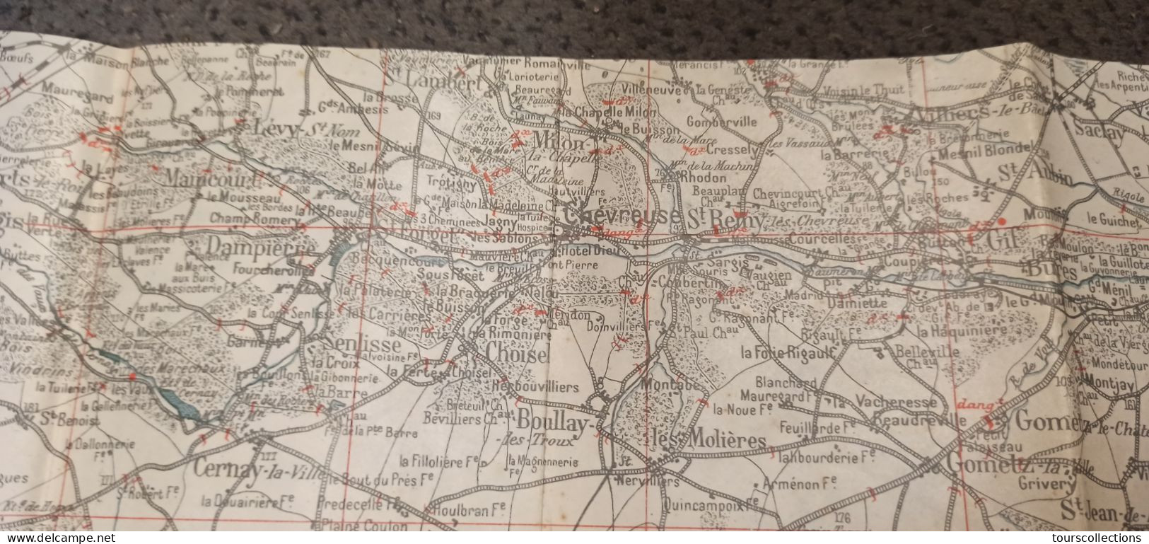 CARTE CYCLISTE ROUTIERE TARIDE 1900  Paris Sud Ouest : Rambouillet Limours Palaiseau Arpajon - Yvelines /  Essonne - Cartes Routières