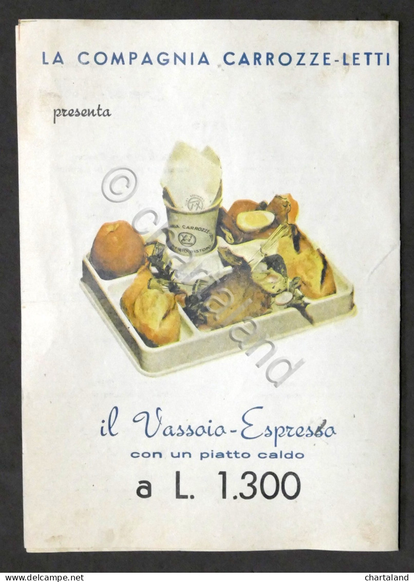 Ferrovie - Servizio Ristoro Compagnia Carrozze Letti - Tariffe Menù - Anni '60 - Non Classés