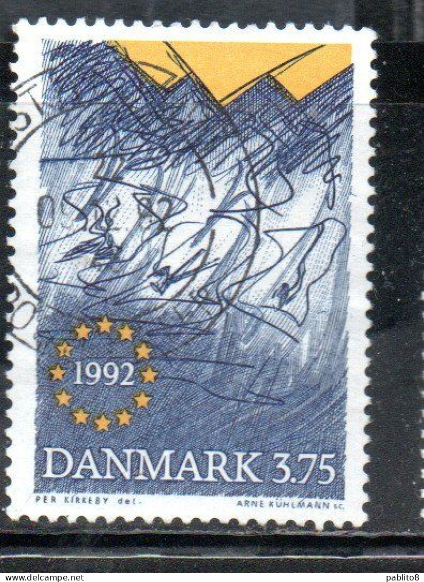 DANEMARK DANMARK DENMARK DANIMARCA 1992 SINGLE EUROPEAN MARKET 3.75k USED USATO OBLITERE' - Oblitérés