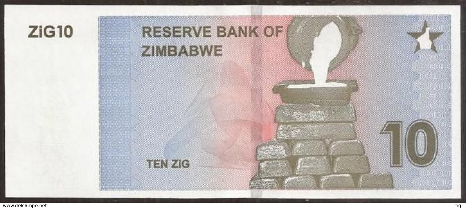 ZIMBABWE. 10 ZIG 2024. UNC. Replacement Note. - Zimbabwe