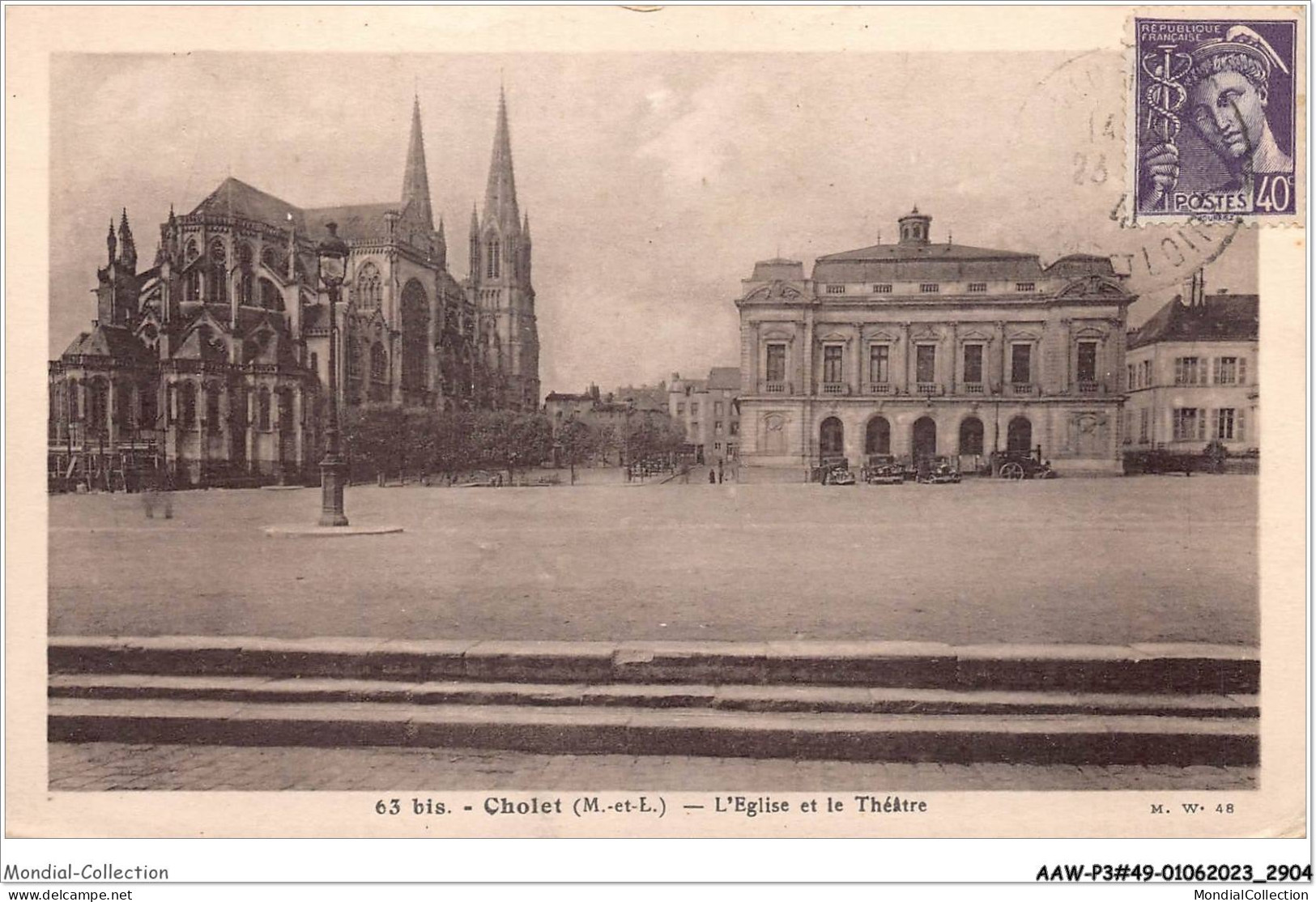 AAWP3-49-0238 - CHOLET - L'Eglise Et Le Théatre - Cholet