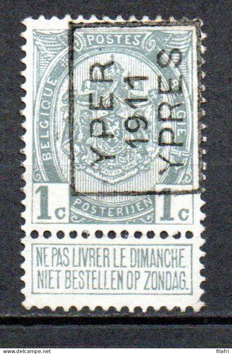 1665 Voorafstempeling Op Nr 81 - YPER 1911 YPRES  - Positie A - Rollenmarken 1910-19