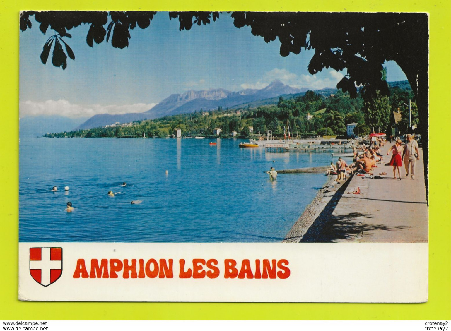 74  AMPHION LES BAINS Entre Thonon Et Evian Baignade à Beau Rivage Les Mémises Et La Dent D'Oche En 1982 - Evian-les-Bains