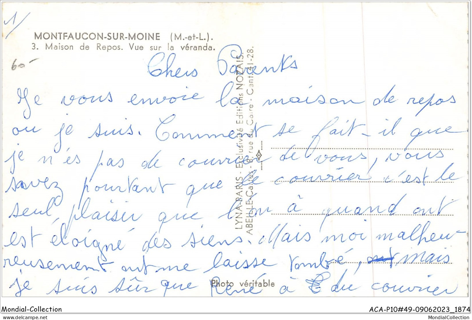 ACAP10-49-0941 - MONTFAUCON-SUR-MOINE - Maison De Repos -Vue Sur La Véranda   - Montfaucon