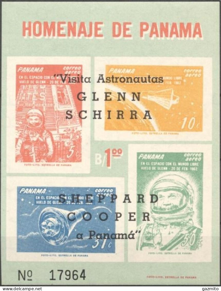 Panama 1963, Space, Visit Astronauts Glenn Schirra, BF OVERPRINT - Panama