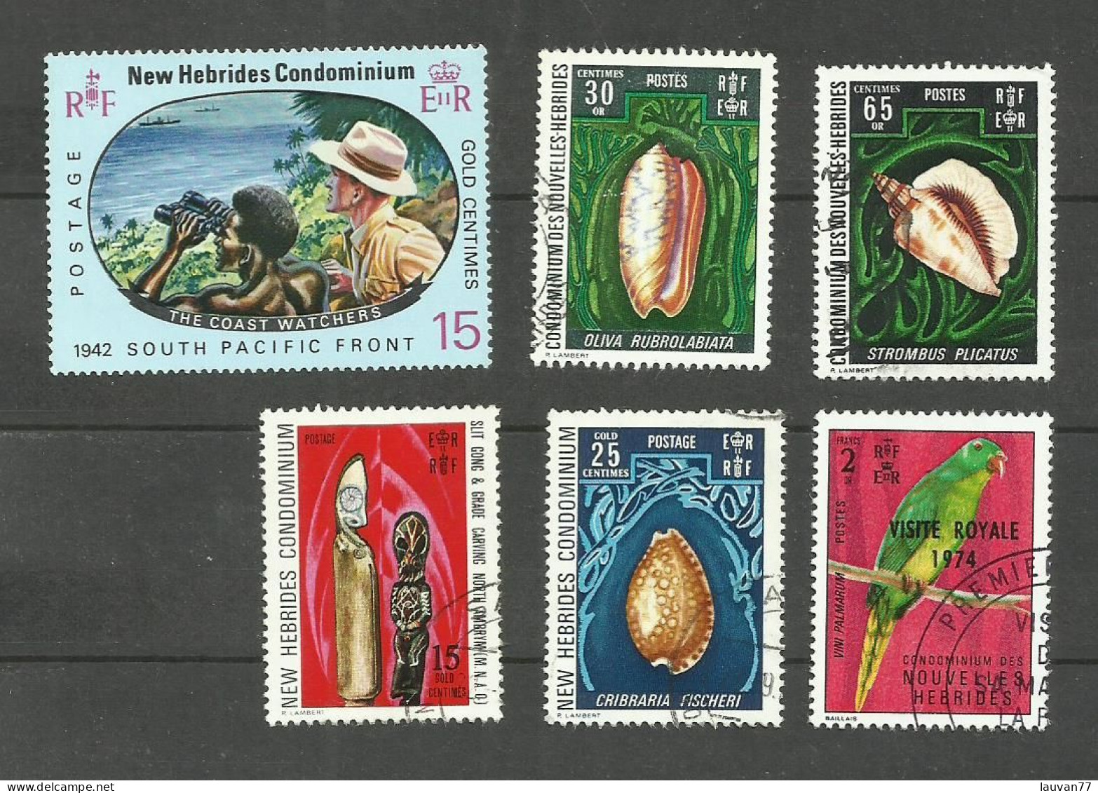 NOUVELLES-HEBRIDES N°261, 331, 333, 340, 342, 387 Cote 7.60€ - Oblitérés