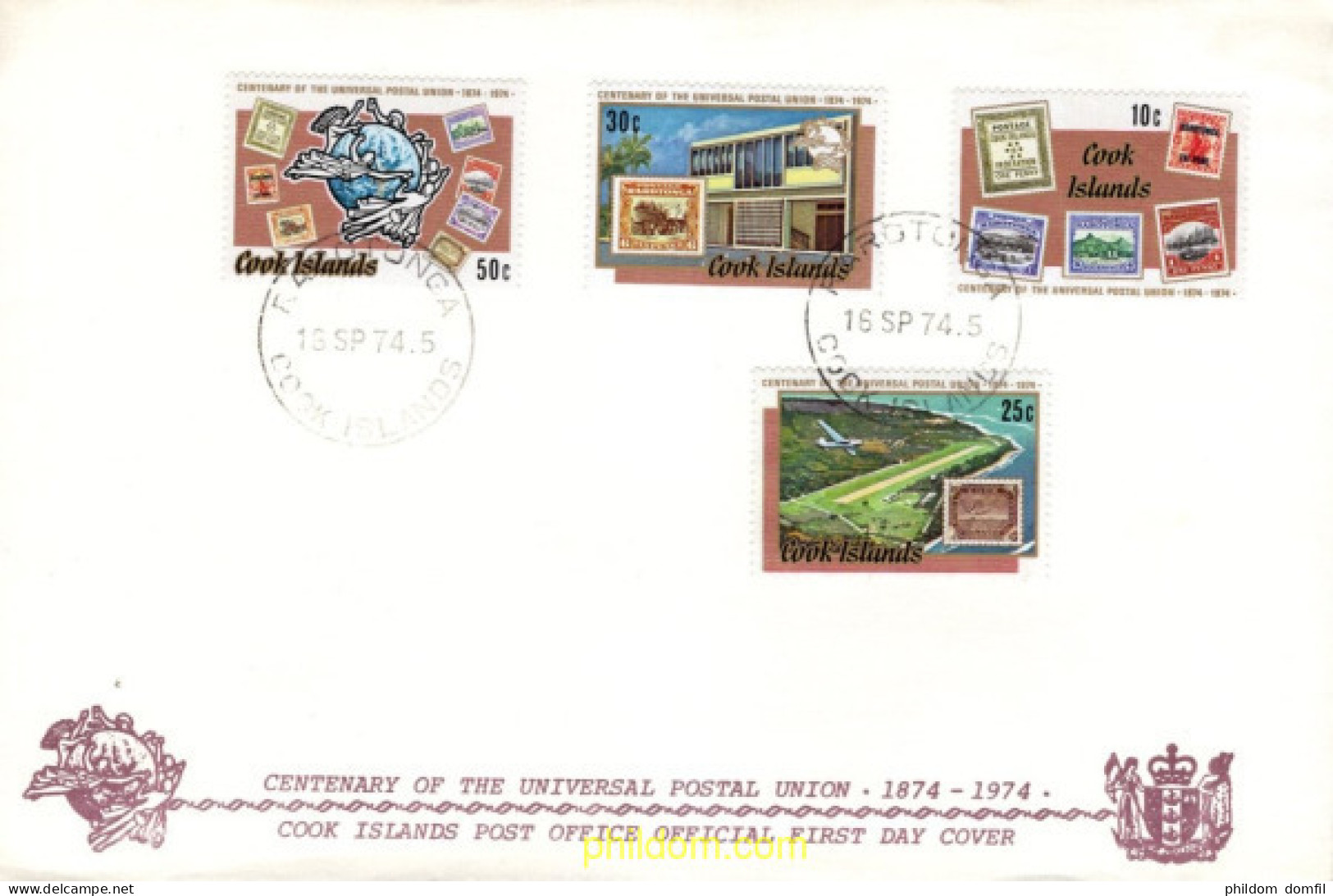 731475 MNH COOK Islas 1974 CENTENARIO DE LA UNION POSTAL UNIVERSAL - Cook