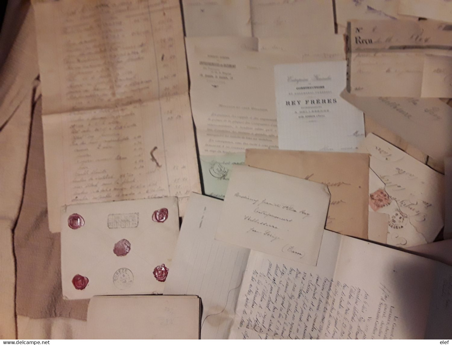 Lot De Courrier D'un Constructeur De BELLESERRE Tarn Avec Lettres ,factures ,recus Quittances Vers 1890 - 1905 - Collections
