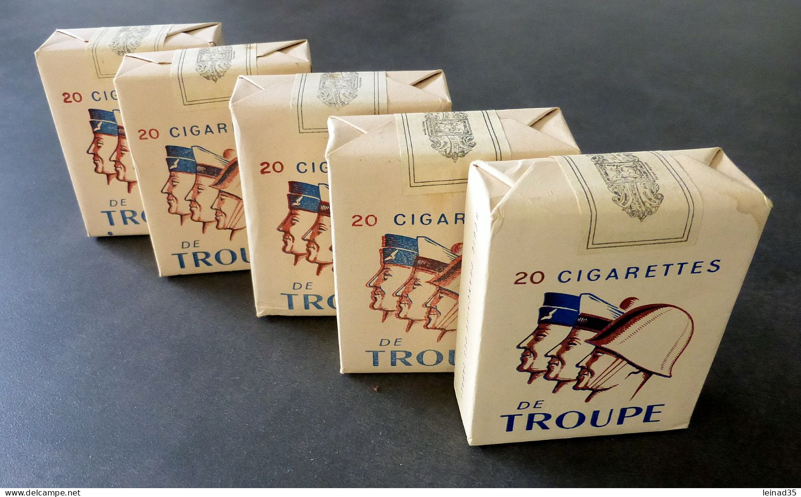 5  Paquets De 20 Cigarettes " Troupe" , Jamais Ouverts . Pour Collection - Equipaggiamento