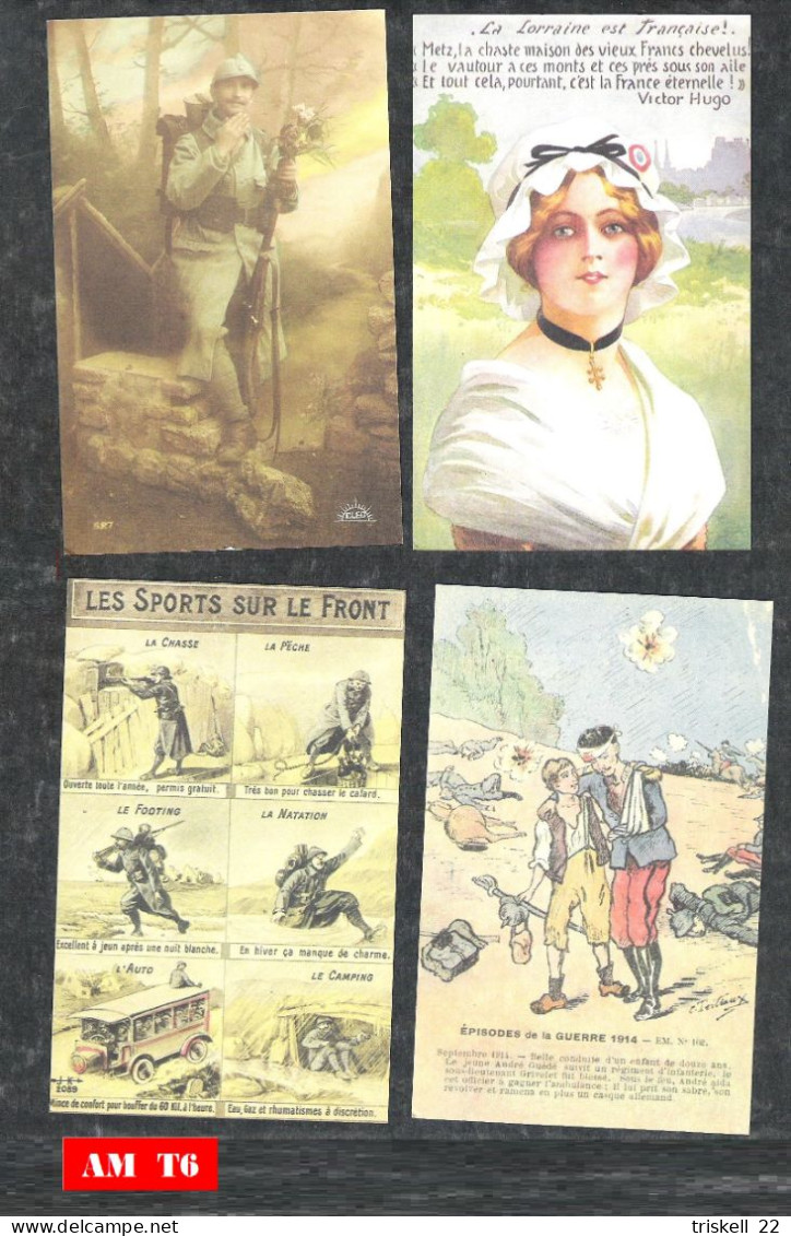 Lot De 66 Cartes Guerre 14-18 Toutes Scannées, Divers Dos ( Belles Reproductions - Voir Description)   Taille 13,9 X 8,8 - Weltkrieg 1914-18