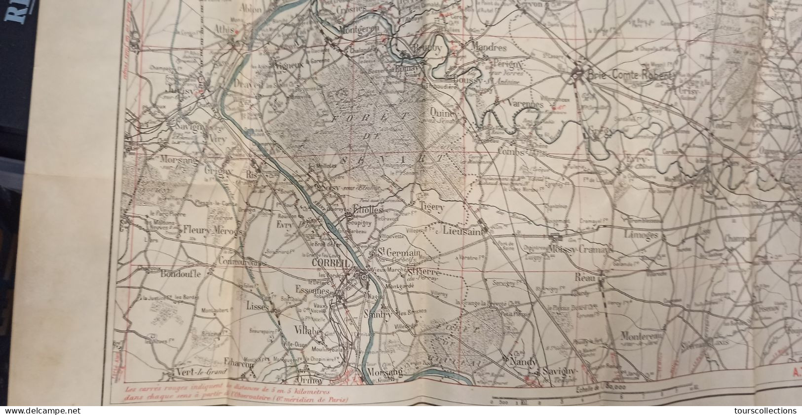 CARTE CYCLISTE ROUTIERE TARIDE 1900  Paris Sud Est : Créteil Corbeil Boissy Brie Comte Robert Tournan - DPT 91 Et 77 - Cartes Routières