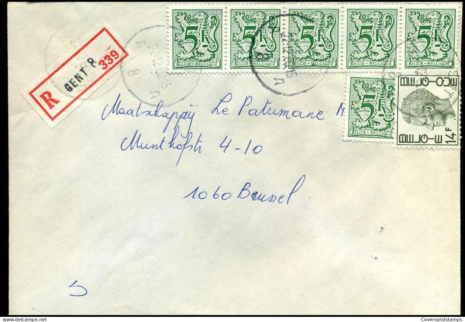 Aangetekende Cover Naar Brussel : N° 1823 + 6 X 1960 -- Gent 8 - 1970-1980 Elström