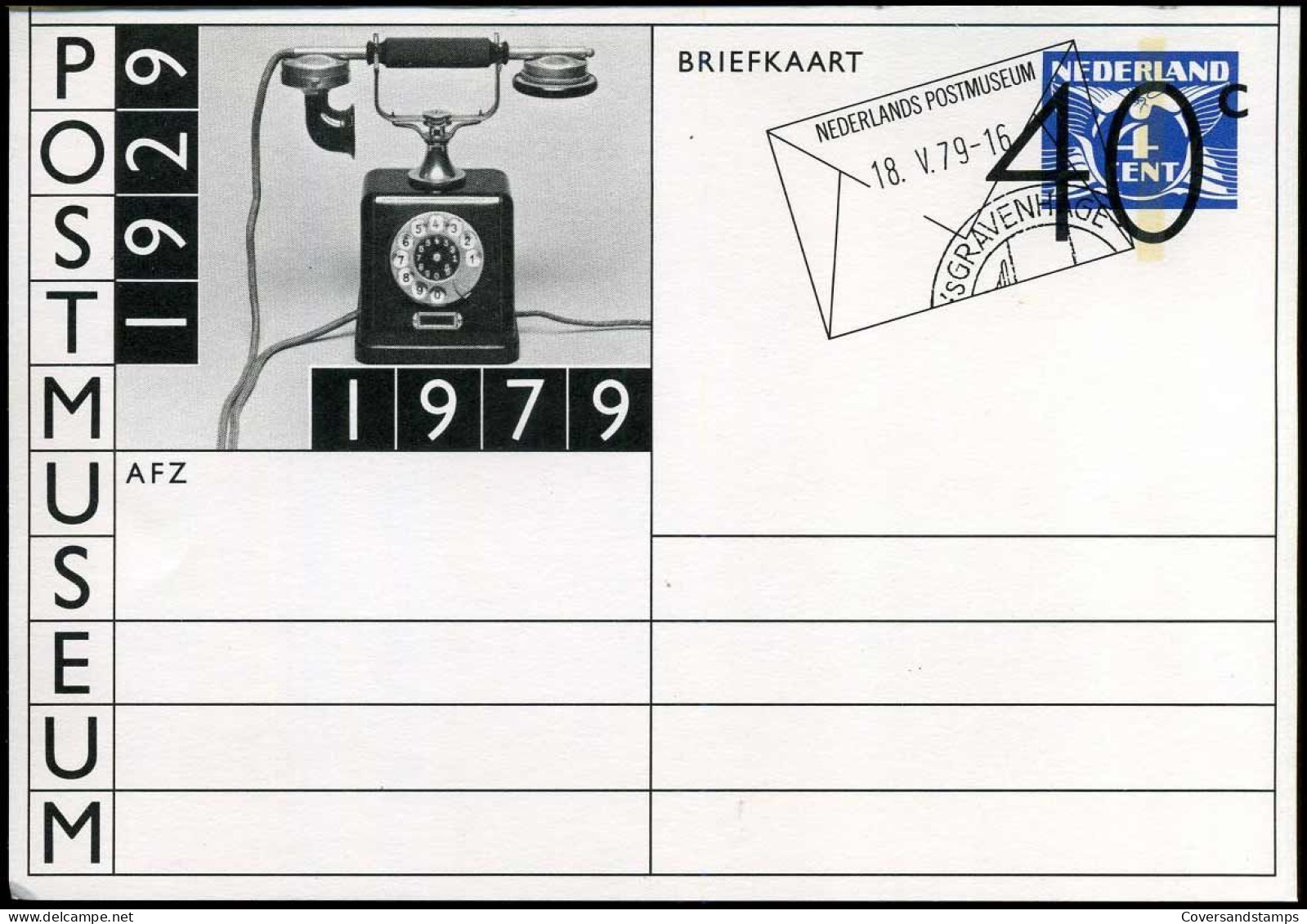 Briefkaart - Postmuseum 1929-1979 - Postwaardestukken
