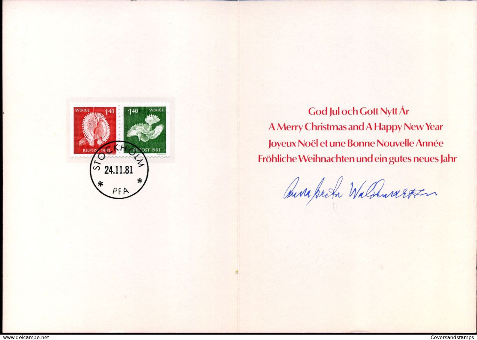 Christmas Wishes 1981 - Lettres & Documents