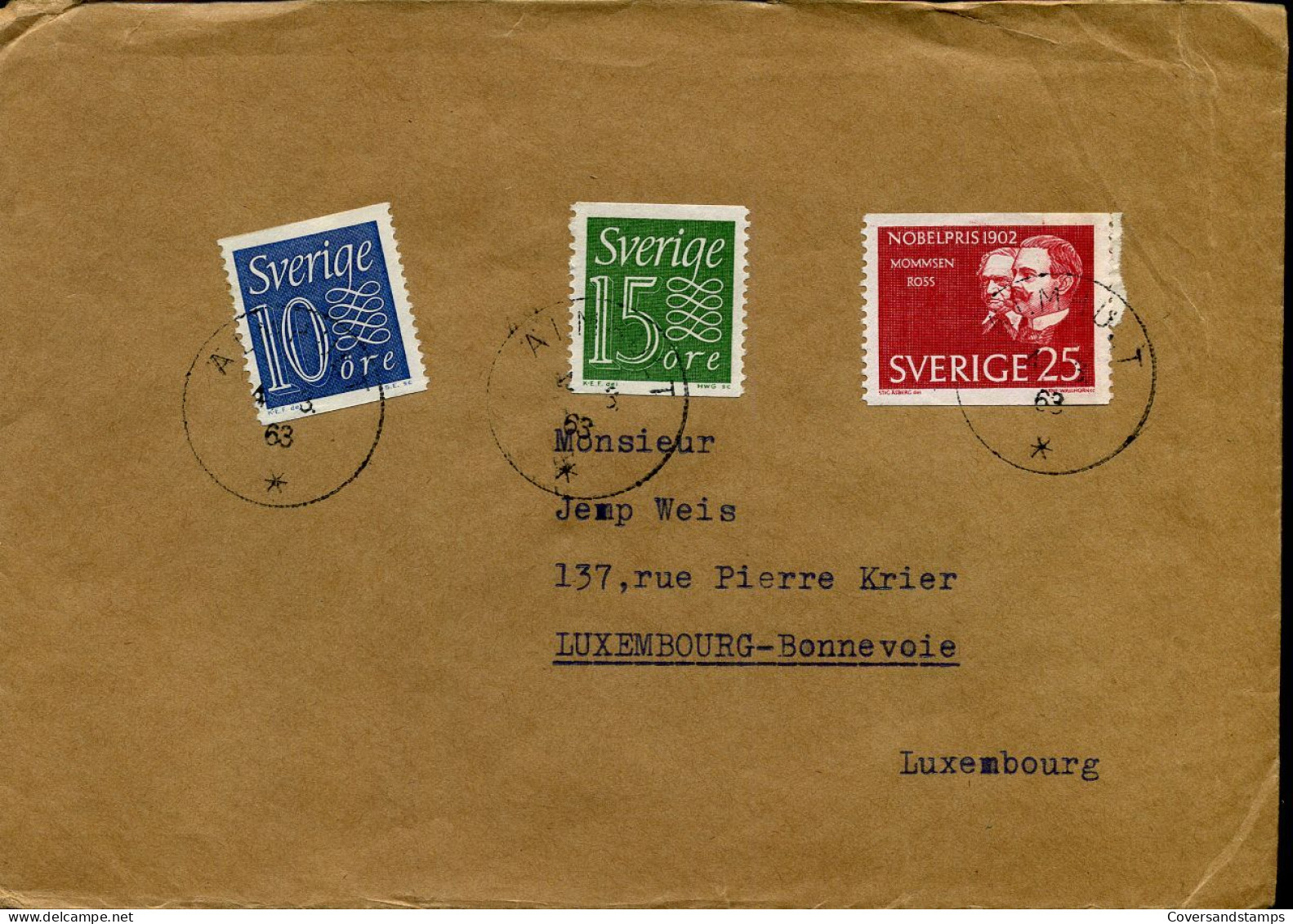 Cover From Malmö To Luxembourg - Covers & Documents