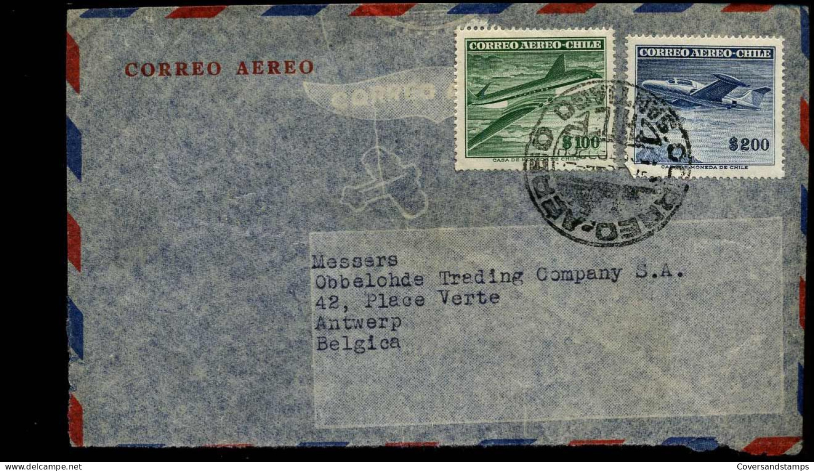 Airmail Cover To Antwerp, Belgium - "Schauby Gundermann, Sucesores De Schaub. Keller Y CIA., Santiago De Chile" - Chili