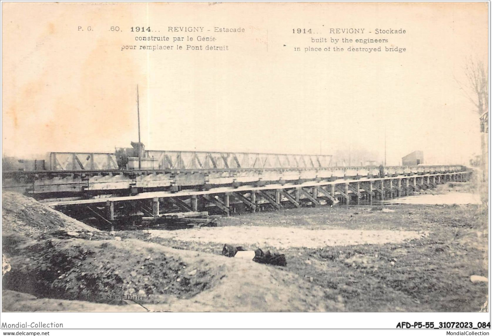 AFDP5-55-0538 - REVIGNY - Estacade Construite Par Le Genie Pour Remplacer Le Pont Détruit  - Revigny Sur Ornain