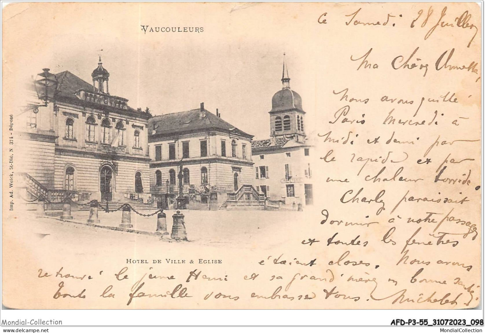 AFDP3-55-0314 - VAUCOULEURS - Hôtel De Ville Et église - Commercy