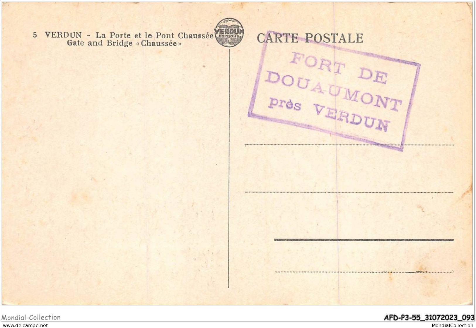AFDP3-55-0311 - VERDUN - La Porte Et Le Pont Chaussée - Verdun