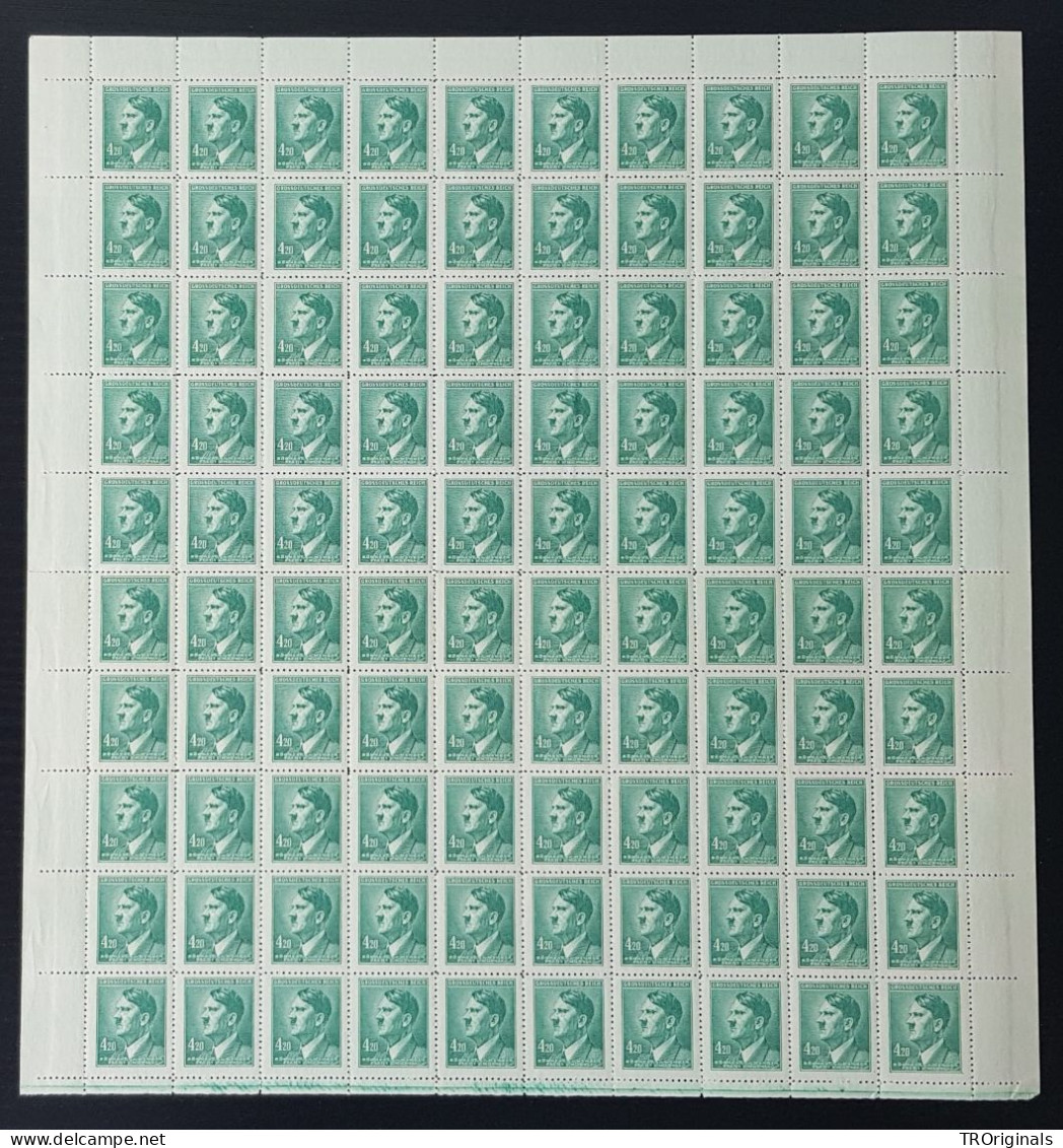 GERMANY THIRD 3RD REICH BOHEMIA OCCUPATION COMPLETE STAMP SHEET HITLER 4.2k MNH - Occupation 1938-45