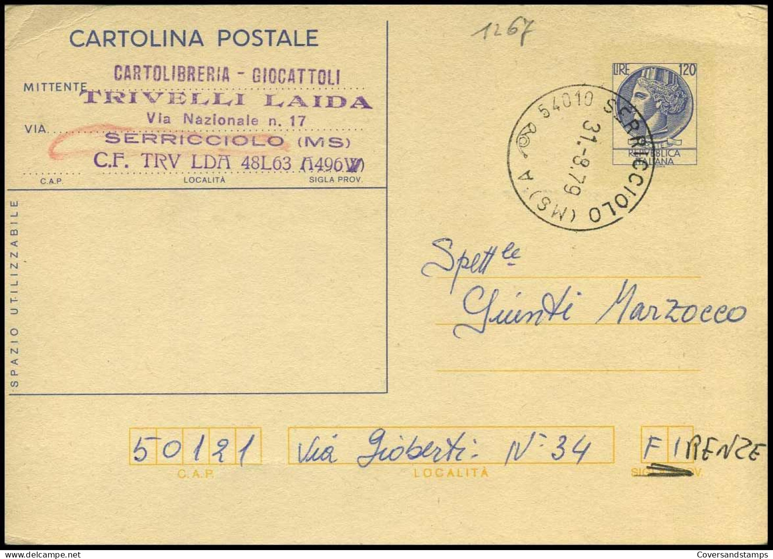 Cartolina Postale - To Firenze - 1971-80: Marcofilie