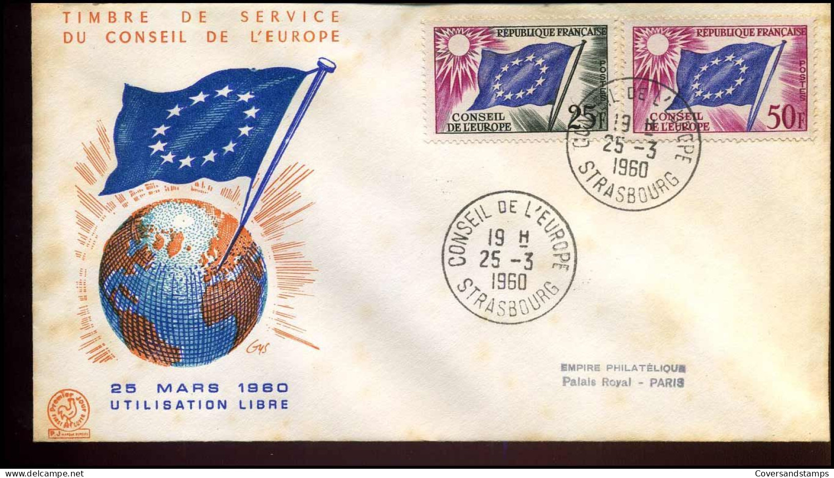 FDC - France - Timbre De Service Du Conseil De L'Europe - Europäischer Gedanke