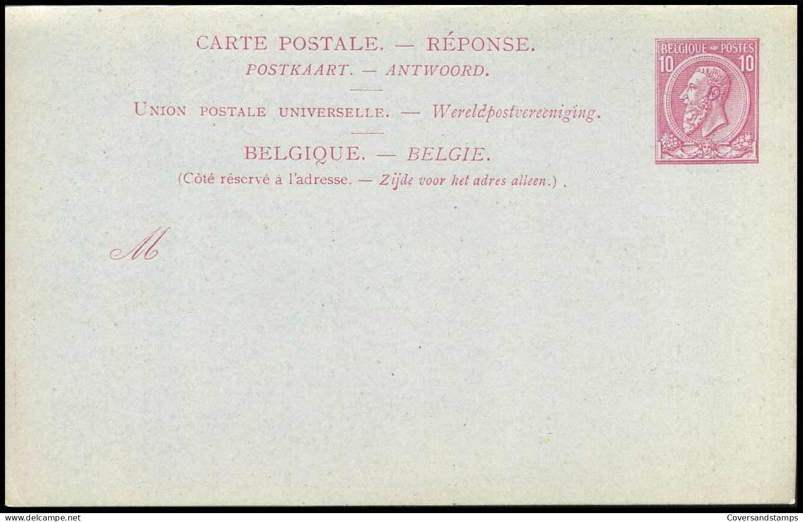 Postkaart Met Betaald Antwoord / Carte Postale Avec Réponse Payée - Cartoline 1871-1909