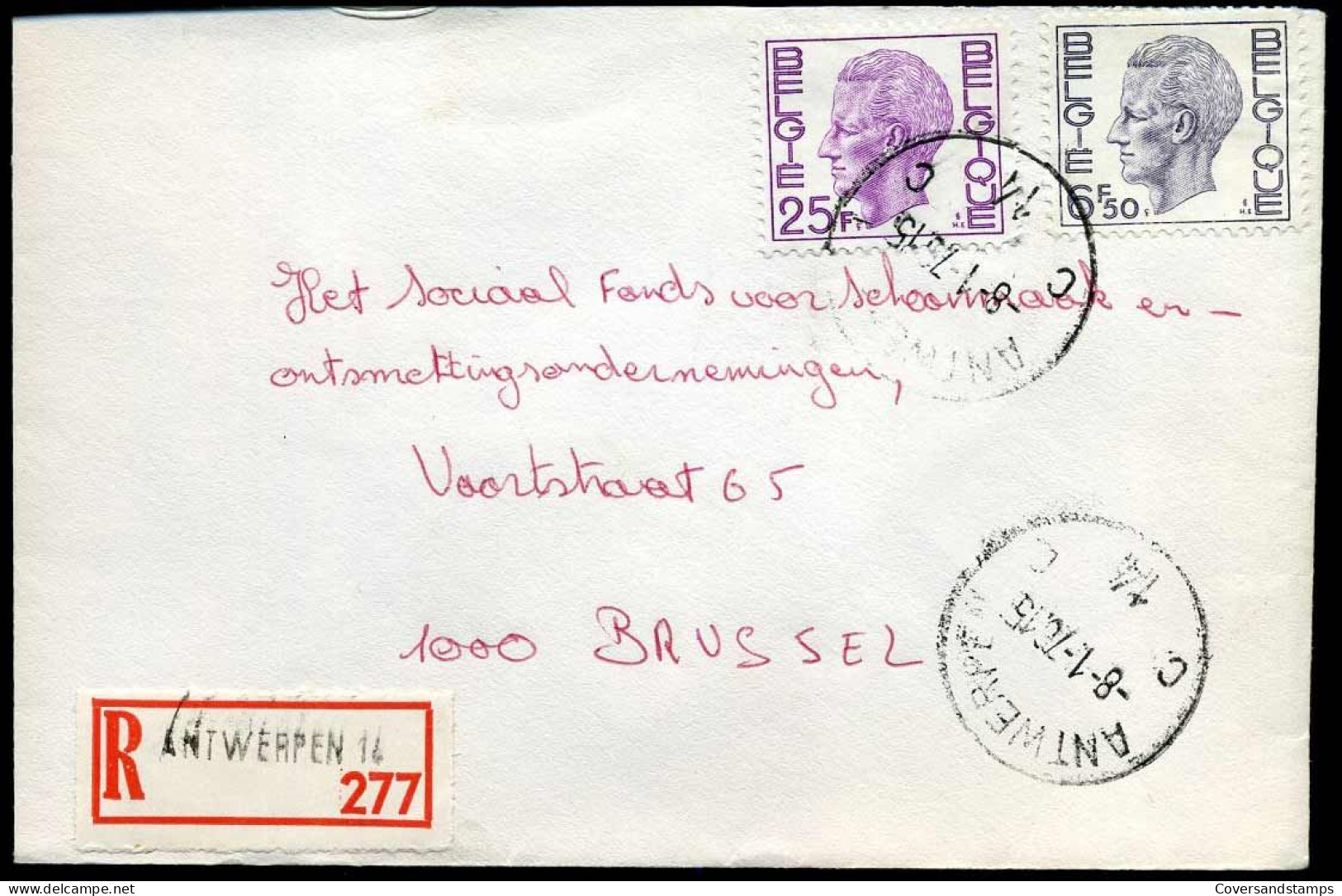 Aangetekende Cover Naar Brussel - 1970-1980 Elström