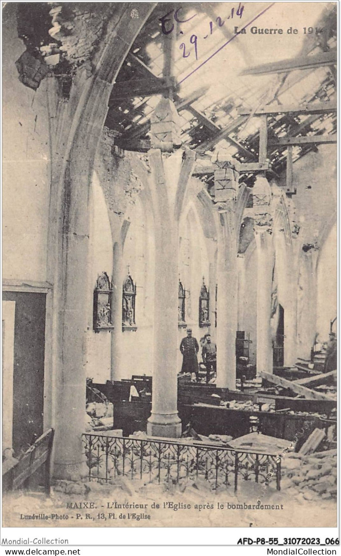 AFDP8-55-0864 - MAIXE - L'intérieur De L'église Après Le Bombardement  - Other & Unclassified