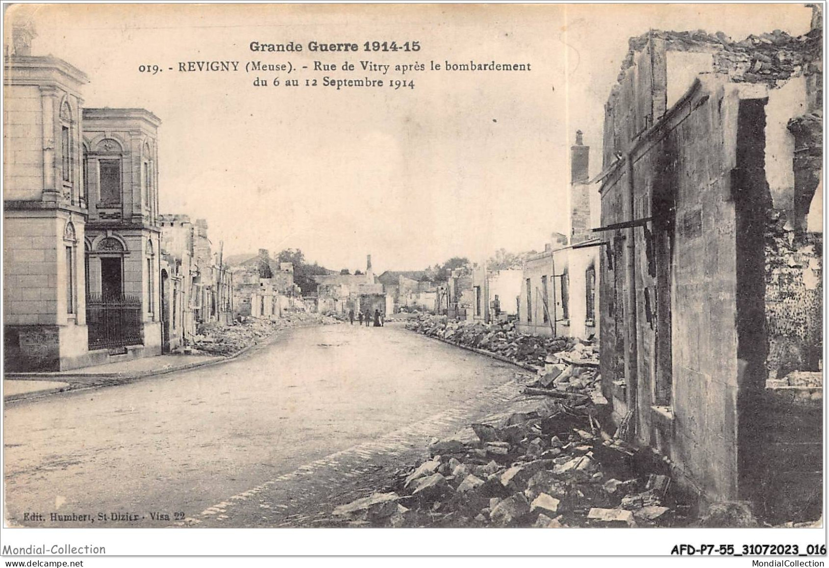 AFDP7-55-0734 - REVIGNY - Rue De Vitry Après Le Bombardement Du 6 Au 12 Septembre 1914 - Revigny Sur Ornain