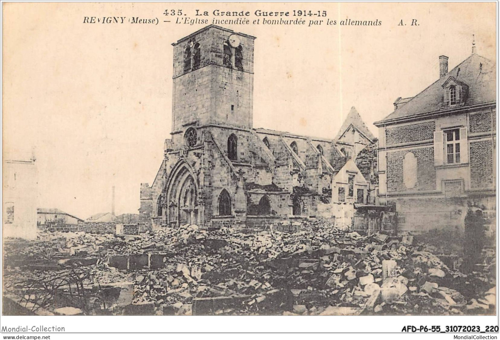 AFDP6-55-0720 - REVIGNY - L'église Incendiée Et Bombardée Par Les Allemands  - Revigny Sur Ornain
