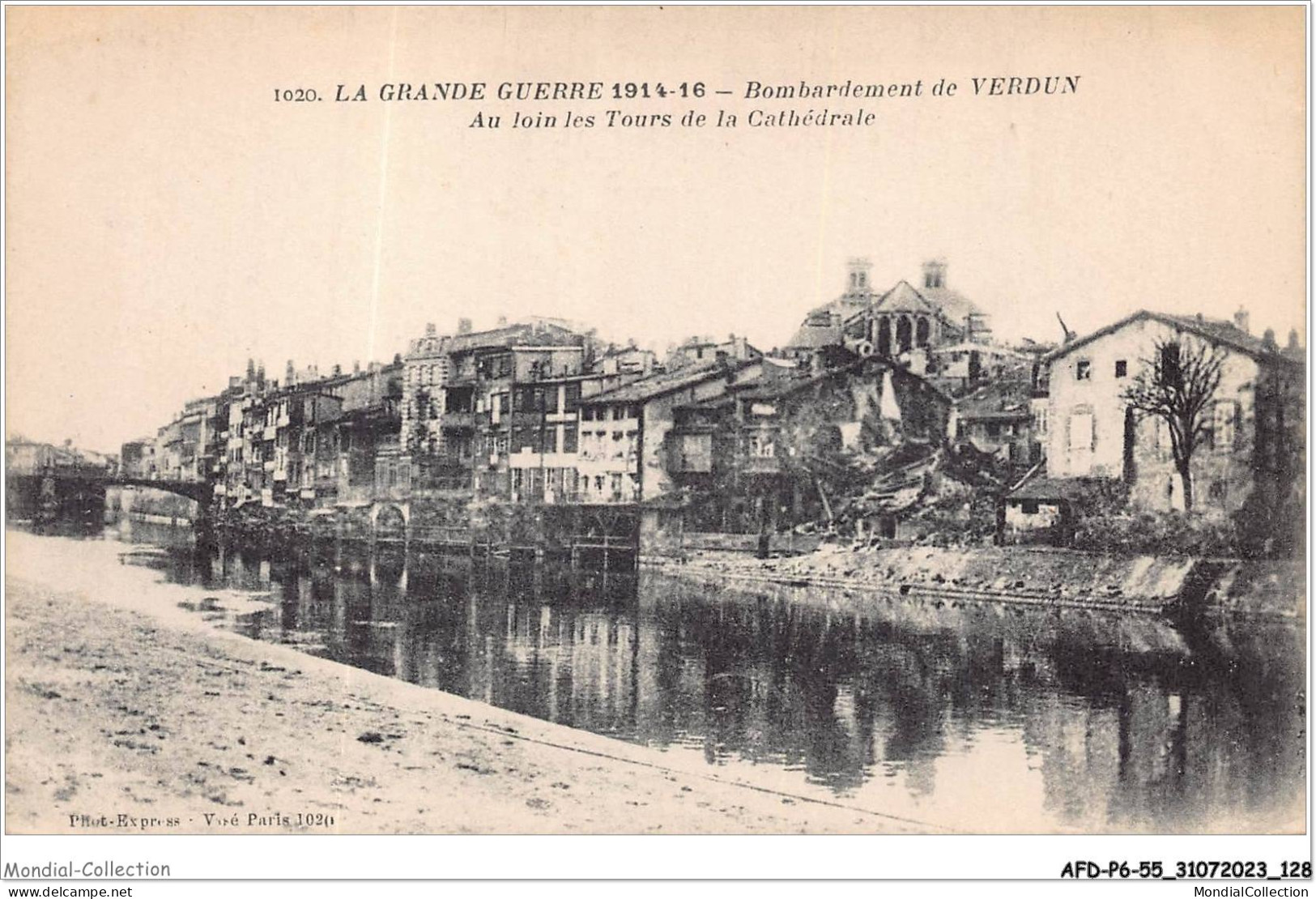 AFDP6-55-0674 - La Grande Guerre 1914-16 - Bombardement De VERDUN - Au Loin La Tours De La Cathédrale  - Verdun