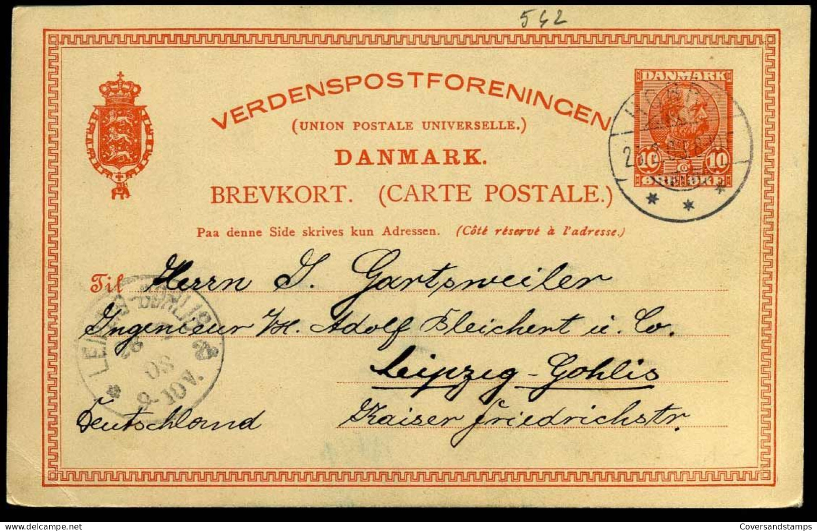 Brevkort - From Hobro To Leipzig, Germany - Entiers Postaux