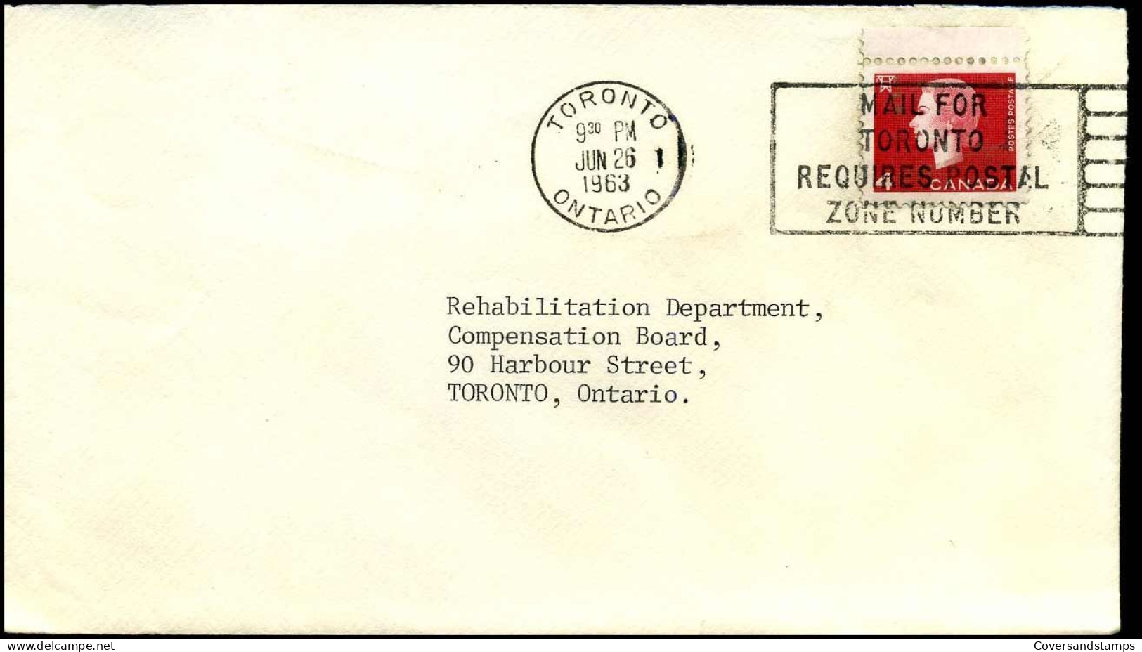 Cover To Toronto, Ontario - Lettres & Documents