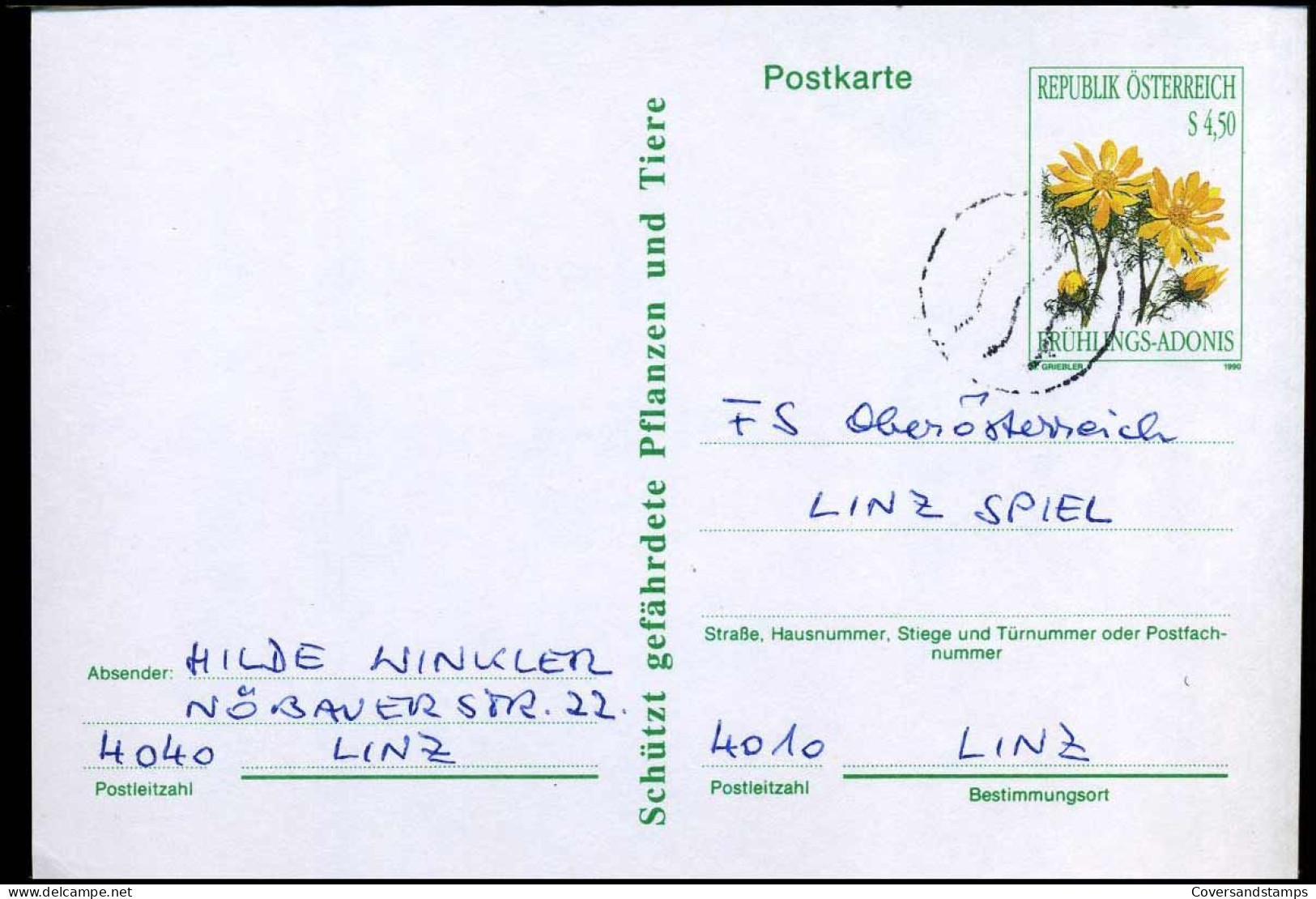 Postkarte Nach Linz - Briefe U. Dokumente
