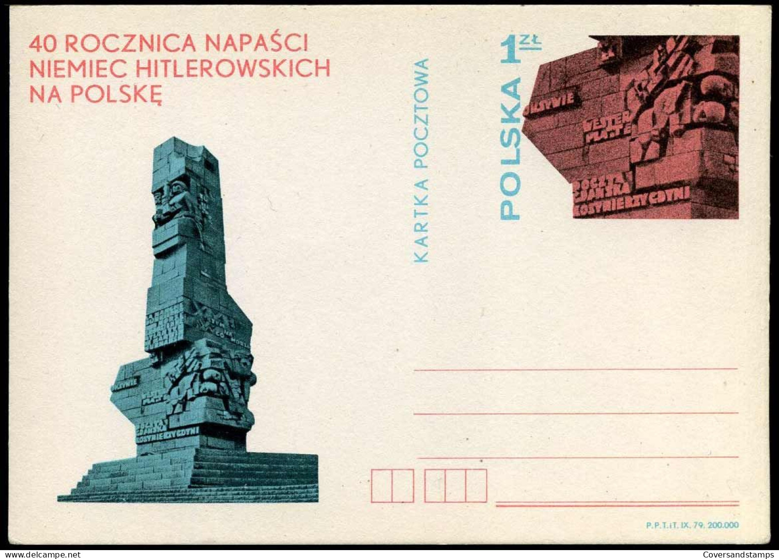 Postcard - 40 Rocznica Napasci Niemiec Hitlerowskich Na Polske - Ganzsachen