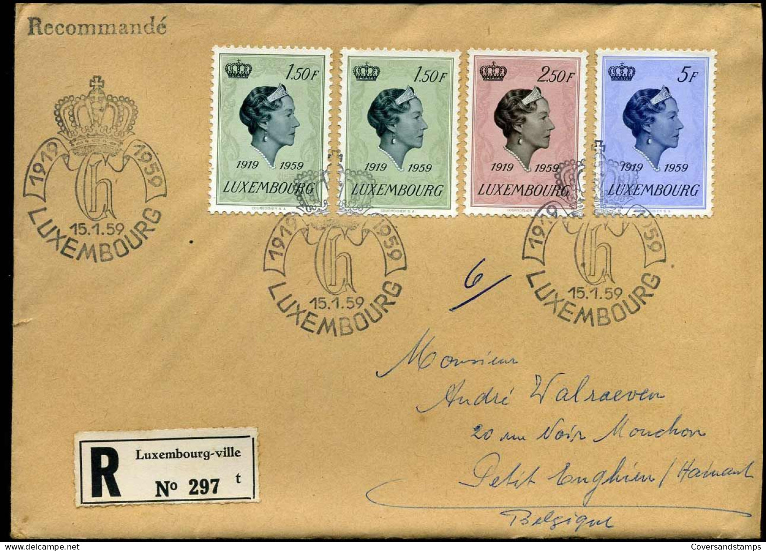 Registered Cover To Petit-Enghien, Belgium - Covers & Documents