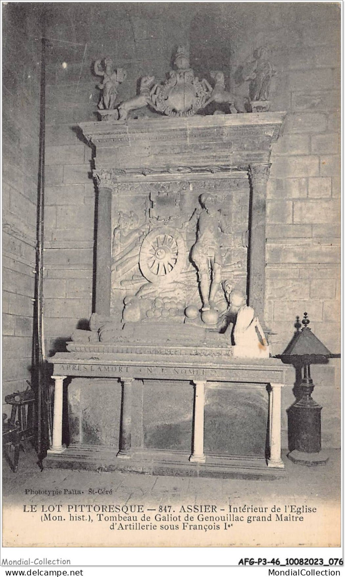 AFGP3-46-0219 - ASSIER - Intérieur De L'eglise - Tombeau De Genouillac Grand Maître D'artillerie Sous François I Er  - Assier