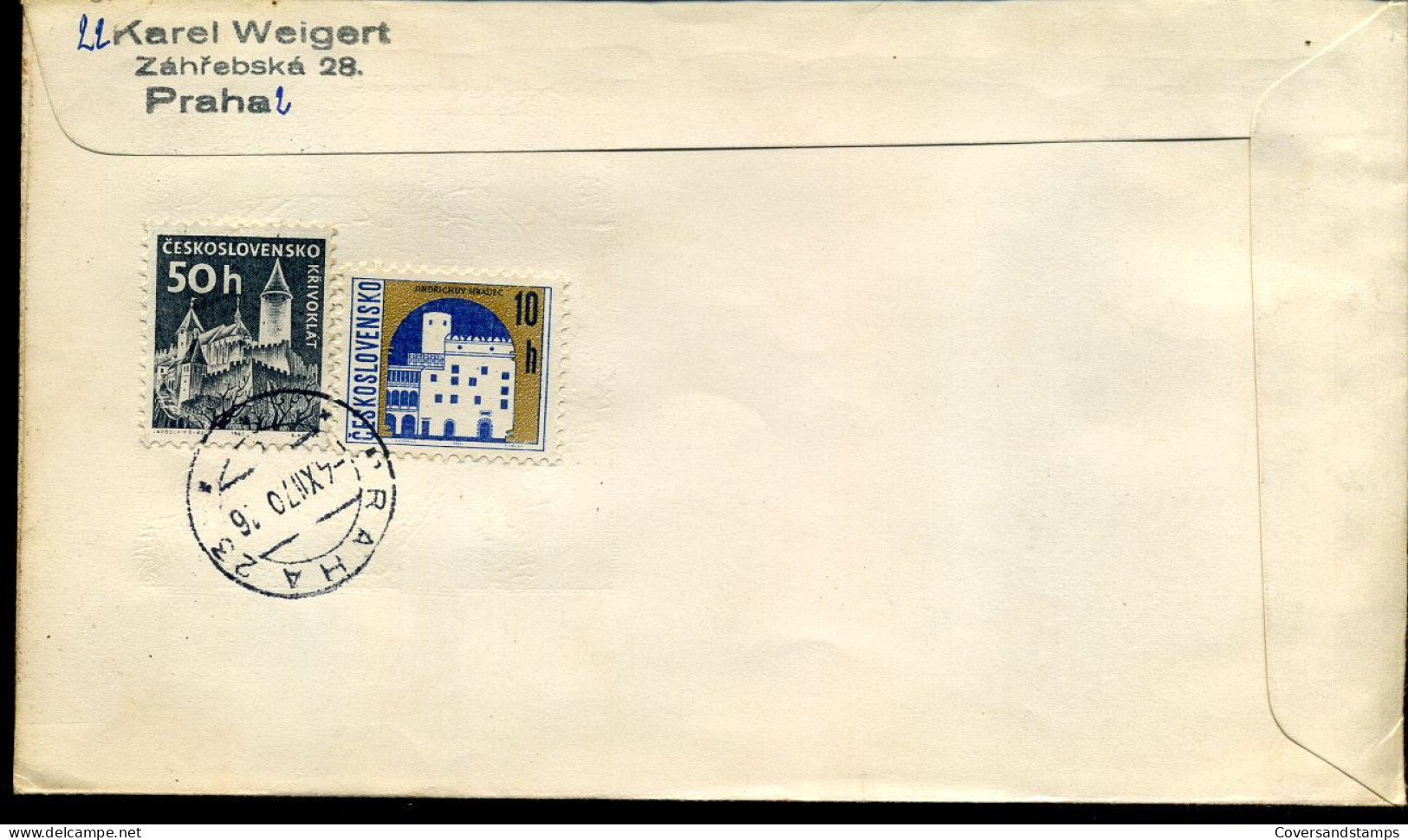 Registered Cover From Prague To Brussels, Belgium - Lettres & Documents