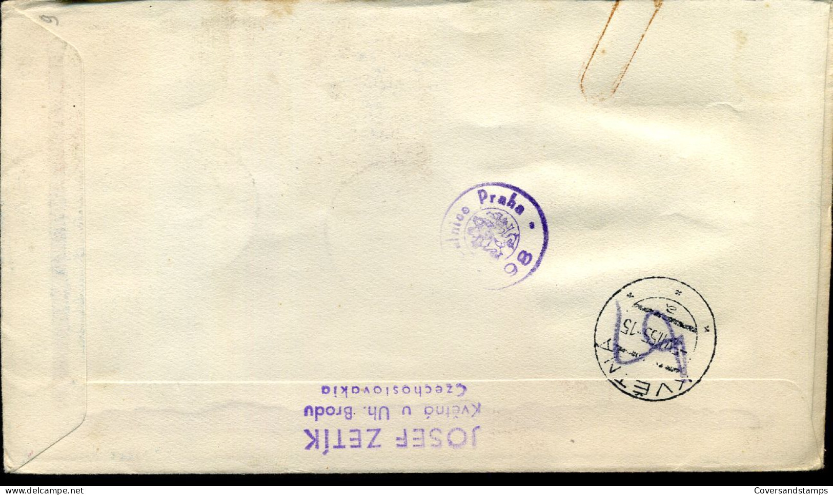 Registered Cover From Prague To Brussels, Belgium - Lettres & Documents