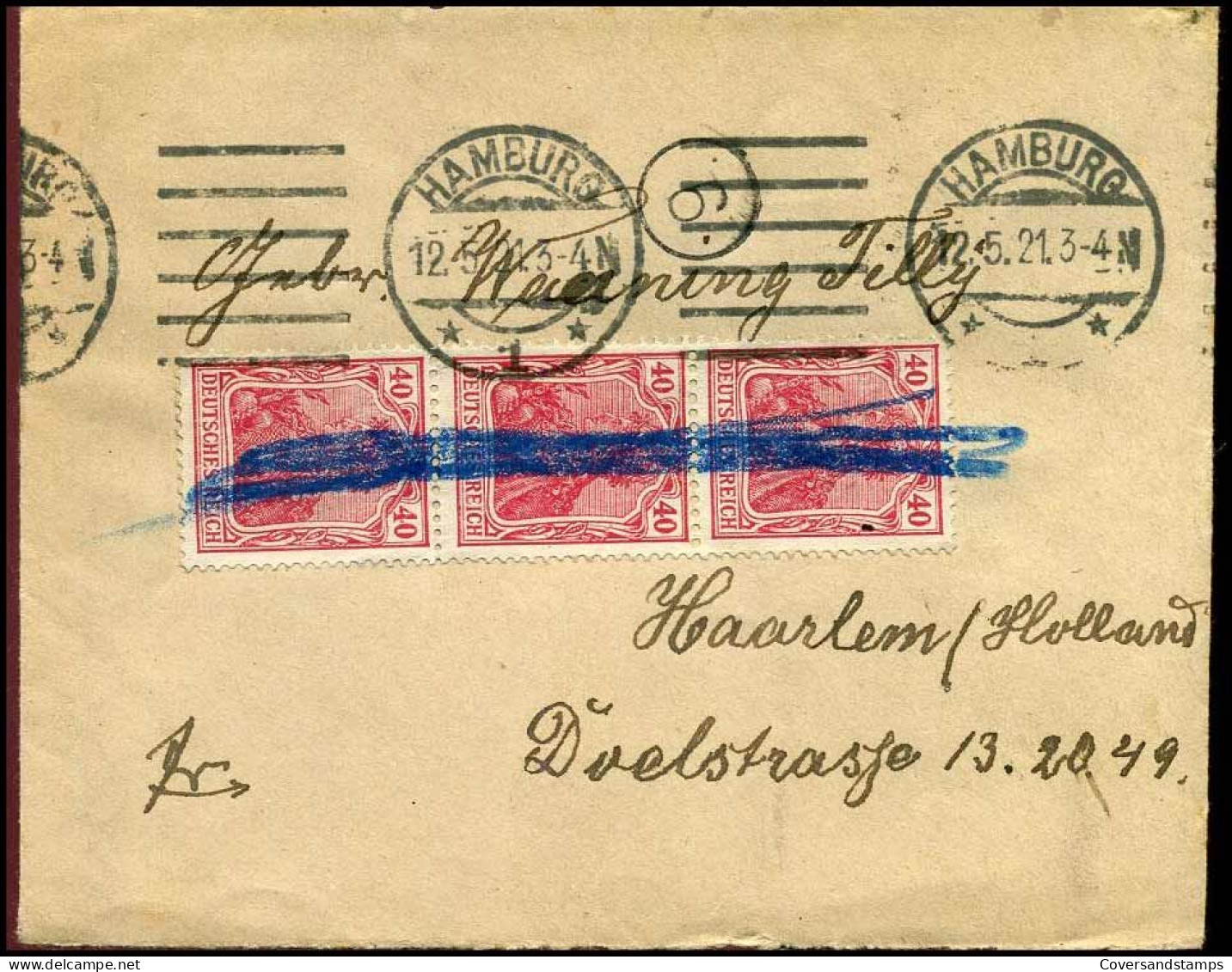 Cover To Haarlem, Netherlands - Lettres & Documents