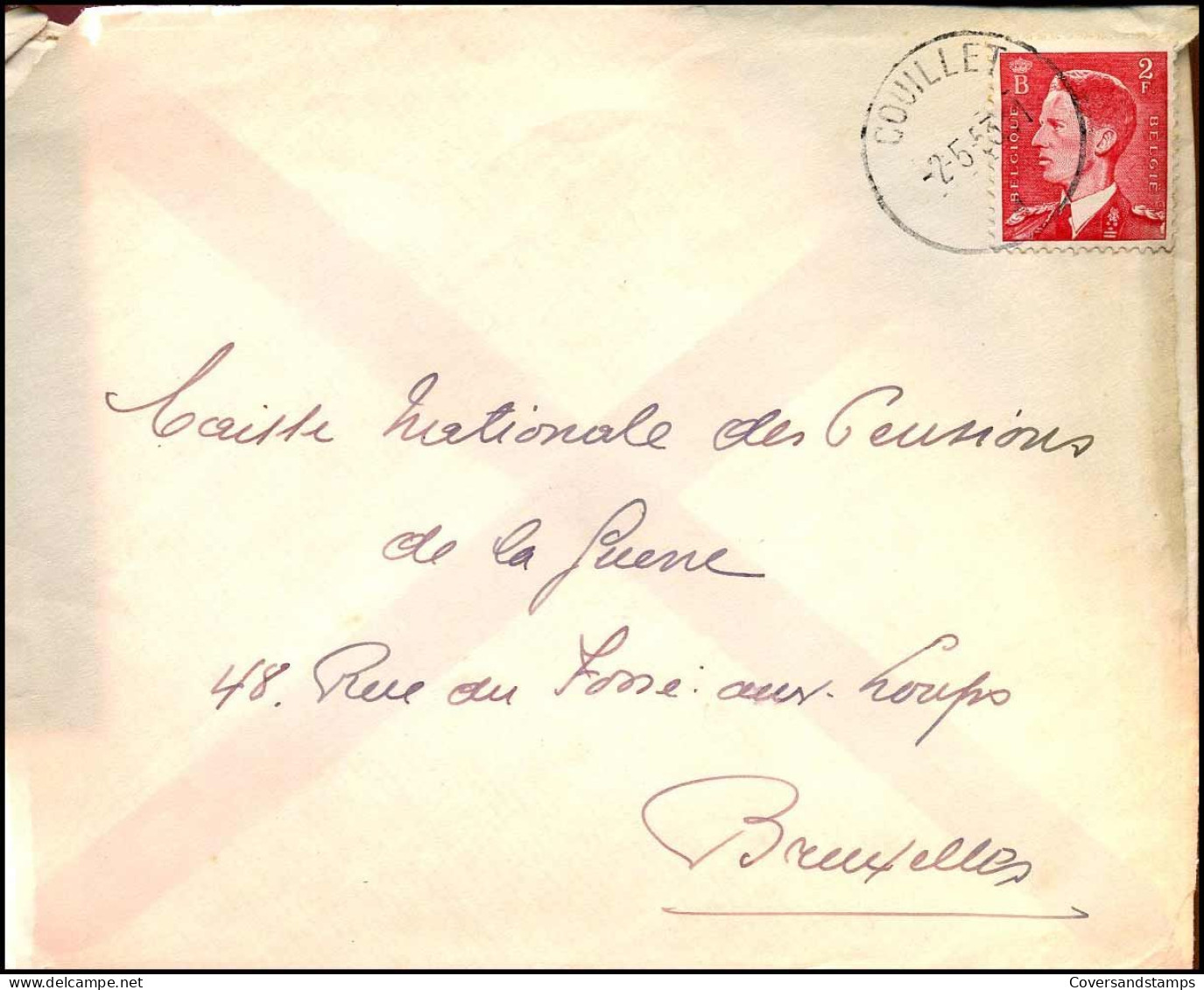 N° 910 Op Cover Naar Caisse Nationale Des Pensions De La Guerre à Bruxelles - Briefe U. Dokumente