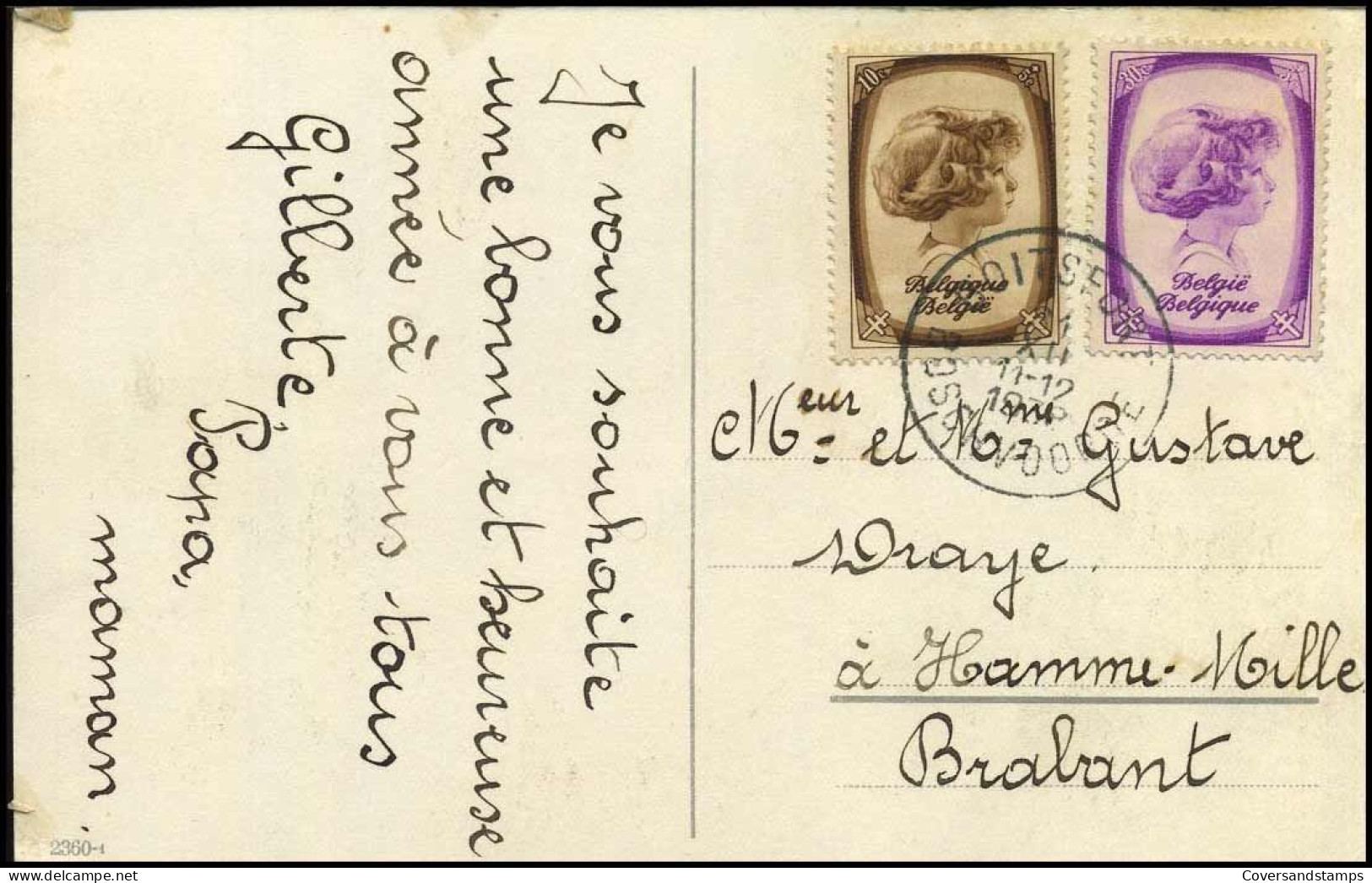 488 + 489 Op Postkaart - Bonne Année - Lettres & Documents